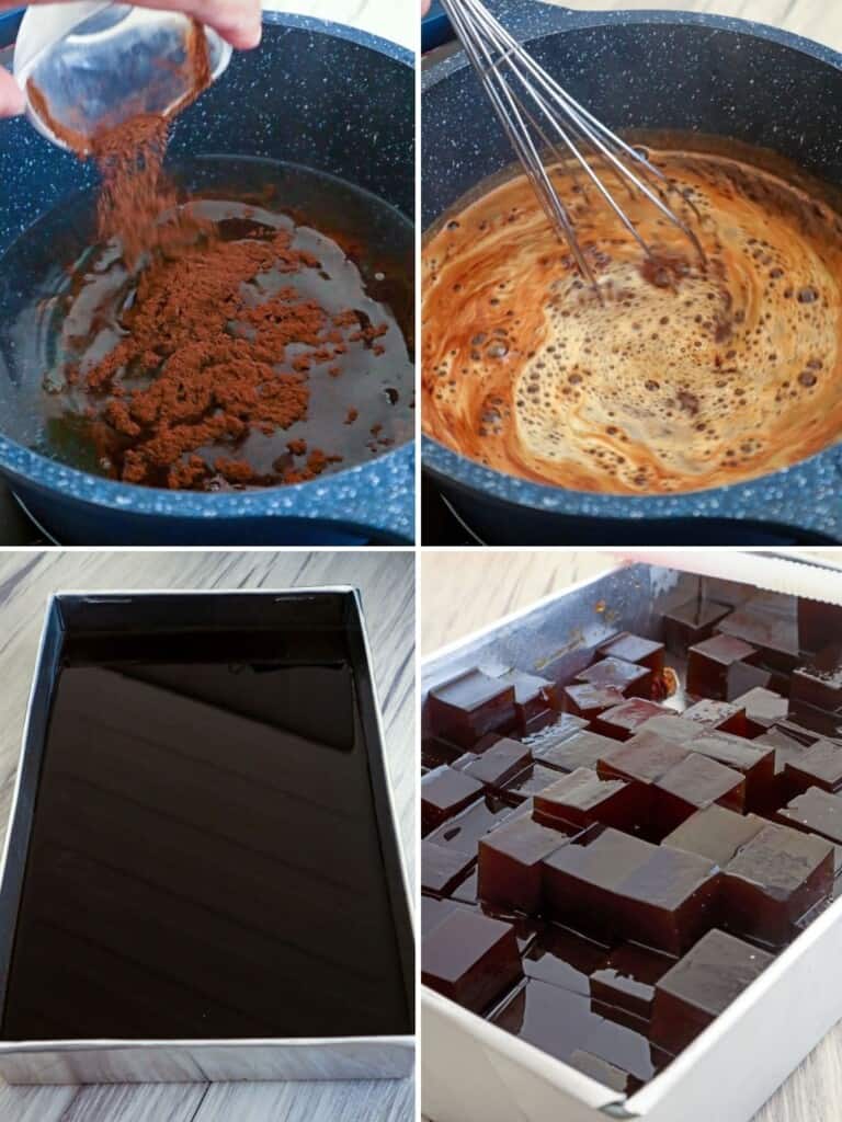 making coffee-flavored gelatin
