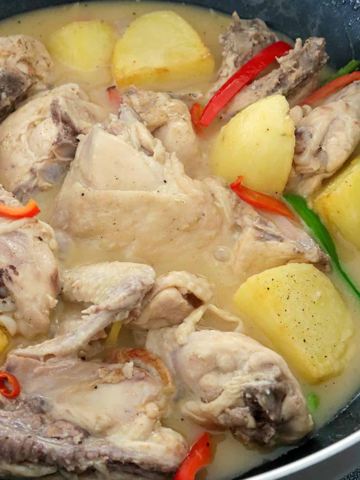 ginataang manok cooked in a pot