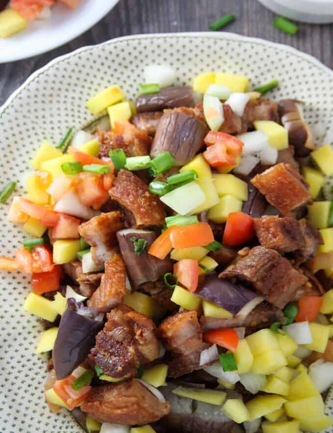 Crispy Pork Binagoongan on a platter