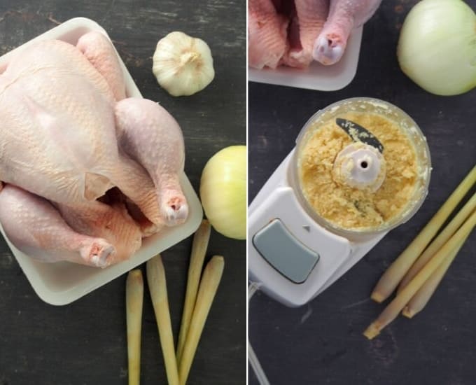 ingredients for Filipino pinaupong manok