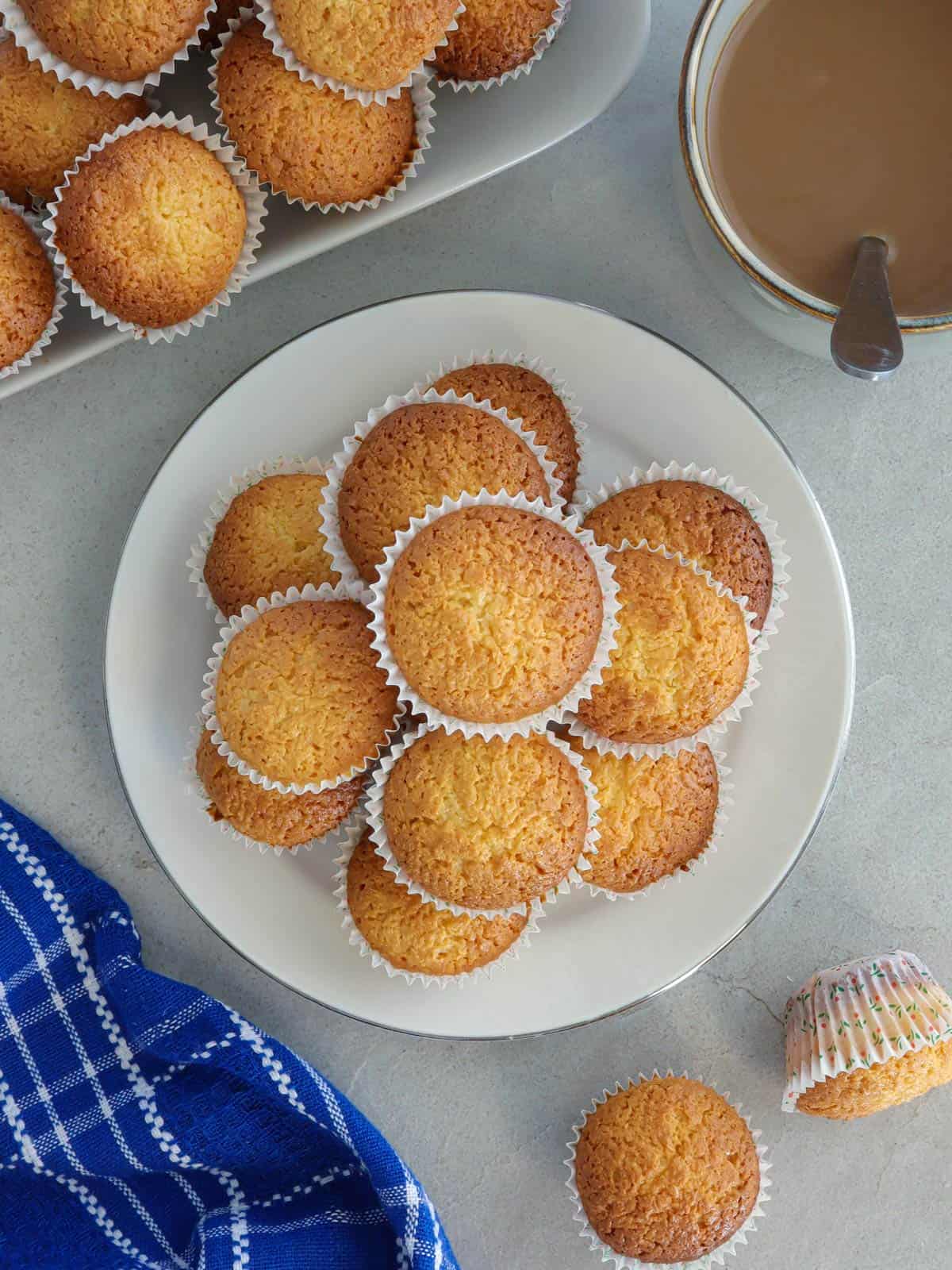 filipino-style coconut macaroons on a white plate.