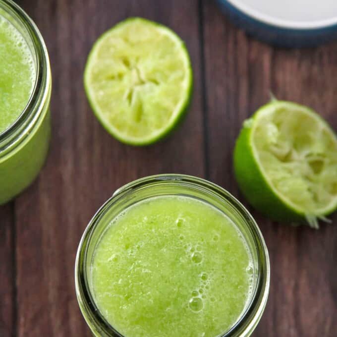 cucumber lime drink in a glass