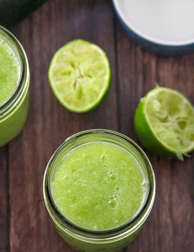 cucumber lime drink in a glass