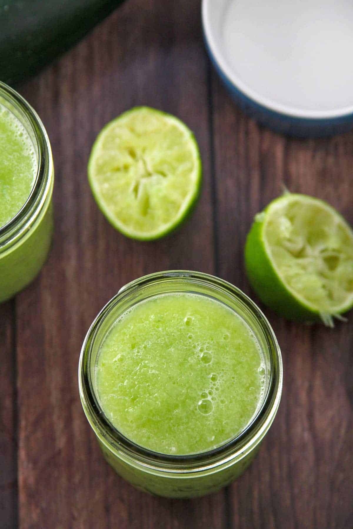 cucumber lime drink in a glass