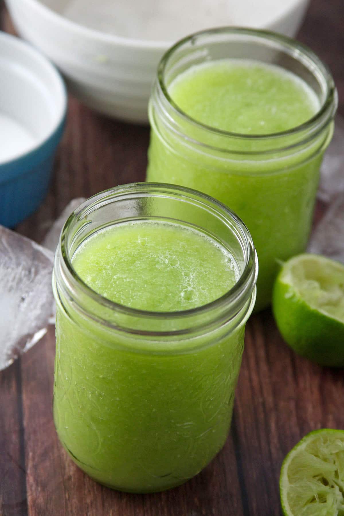 Cucumber Lime Smoothie in a clear glass