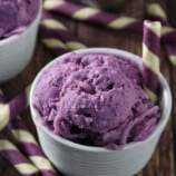 Ube Macapuno Ice Cream in white serving bowls