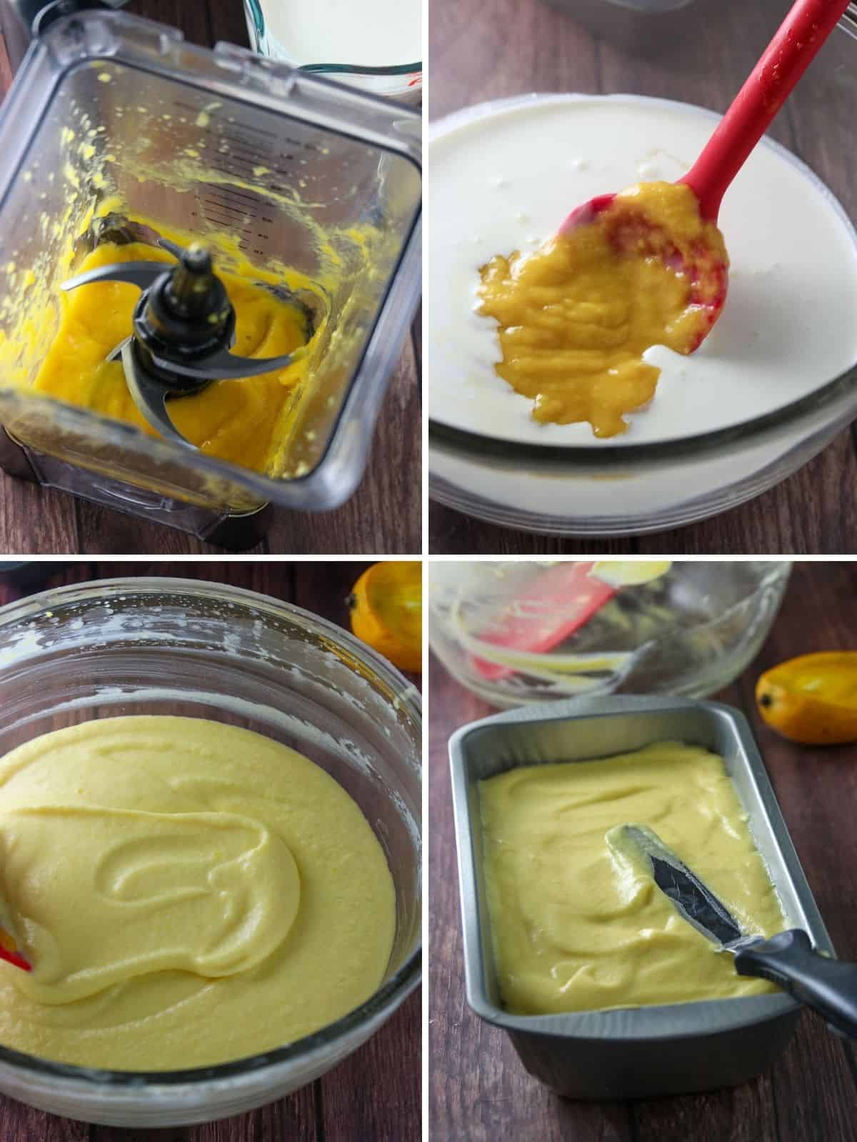 making mango ice cream