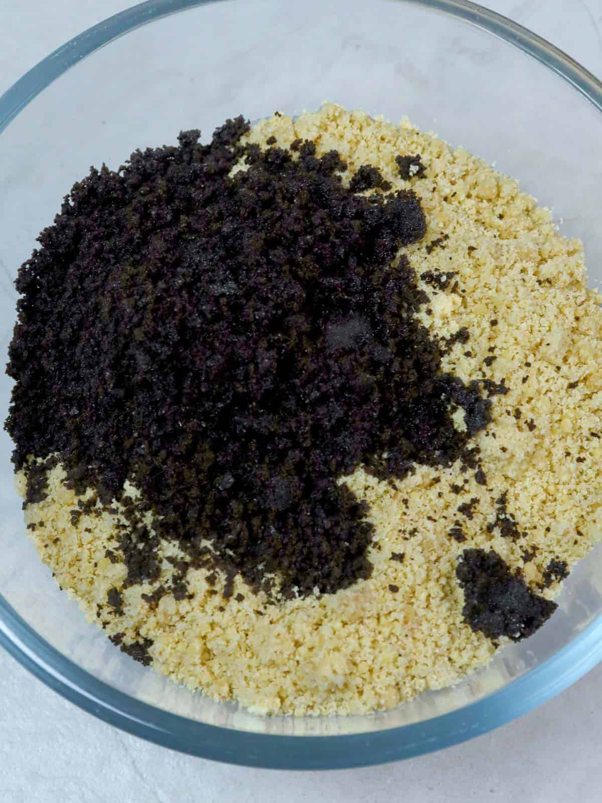 oreo polvoron mixture in a bowl