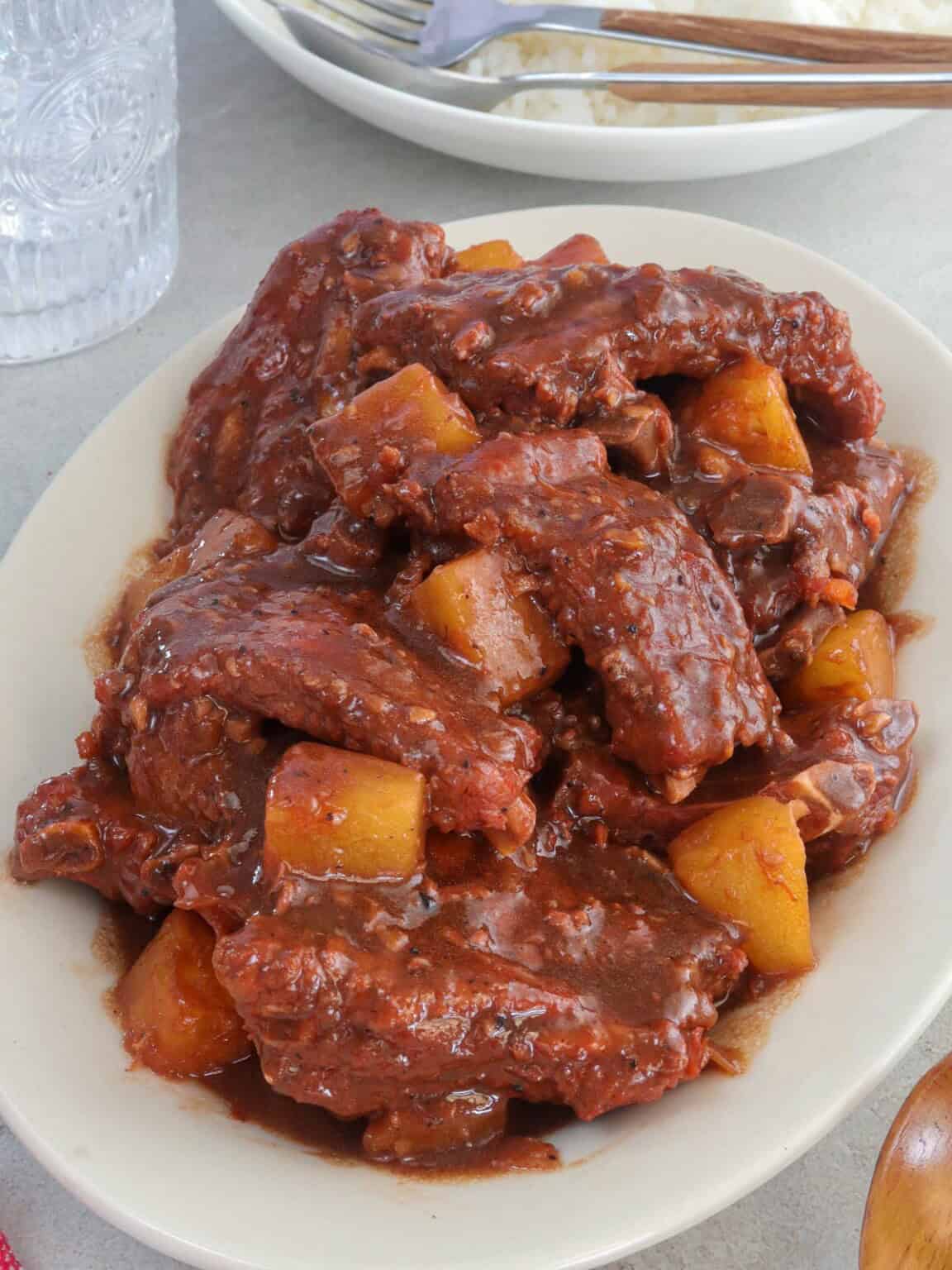 Spare Ribs with Ketchup and Pineapple Kawaling Pinoy