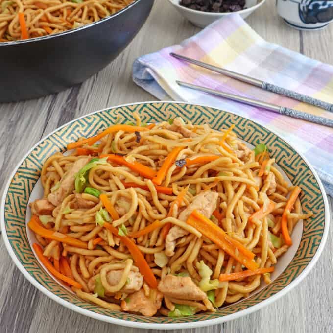 Japanese stir-fried noodles on a plate