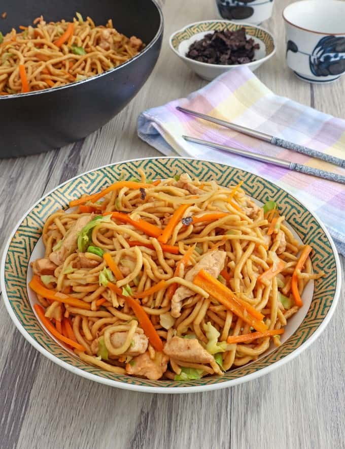 Japanese stir-fried noodles on a plate