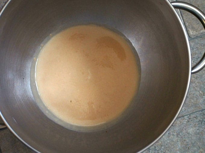 proofing yeast in a stand mixer bowl