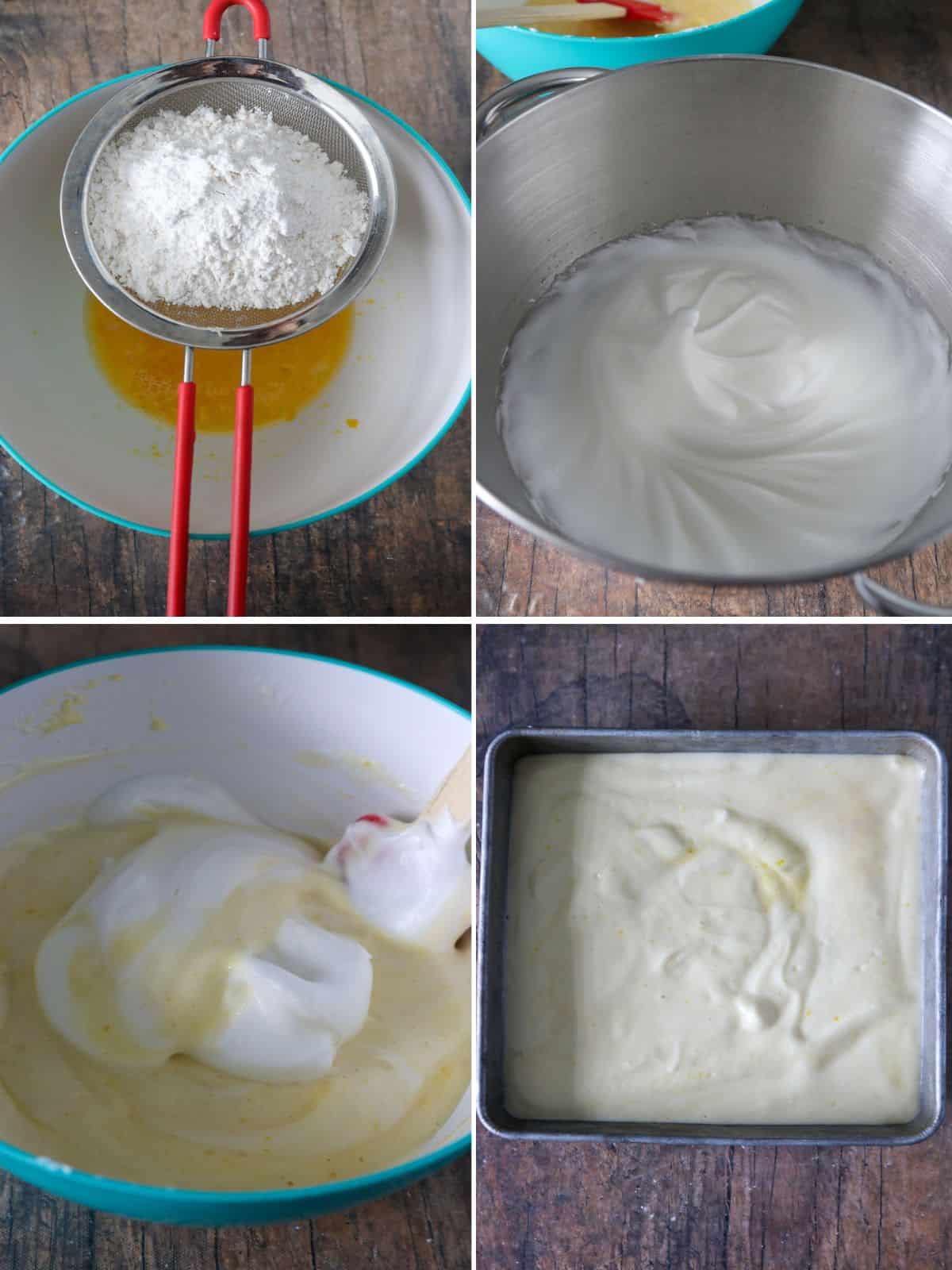 making the chiffon cake batter