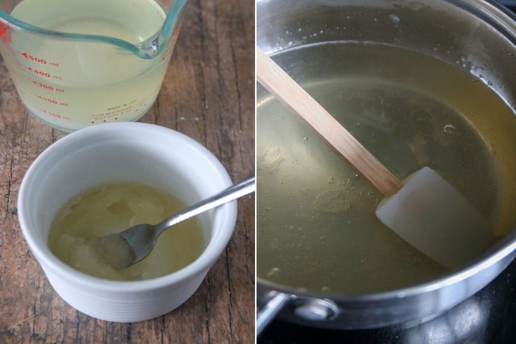 preparing the gelatin