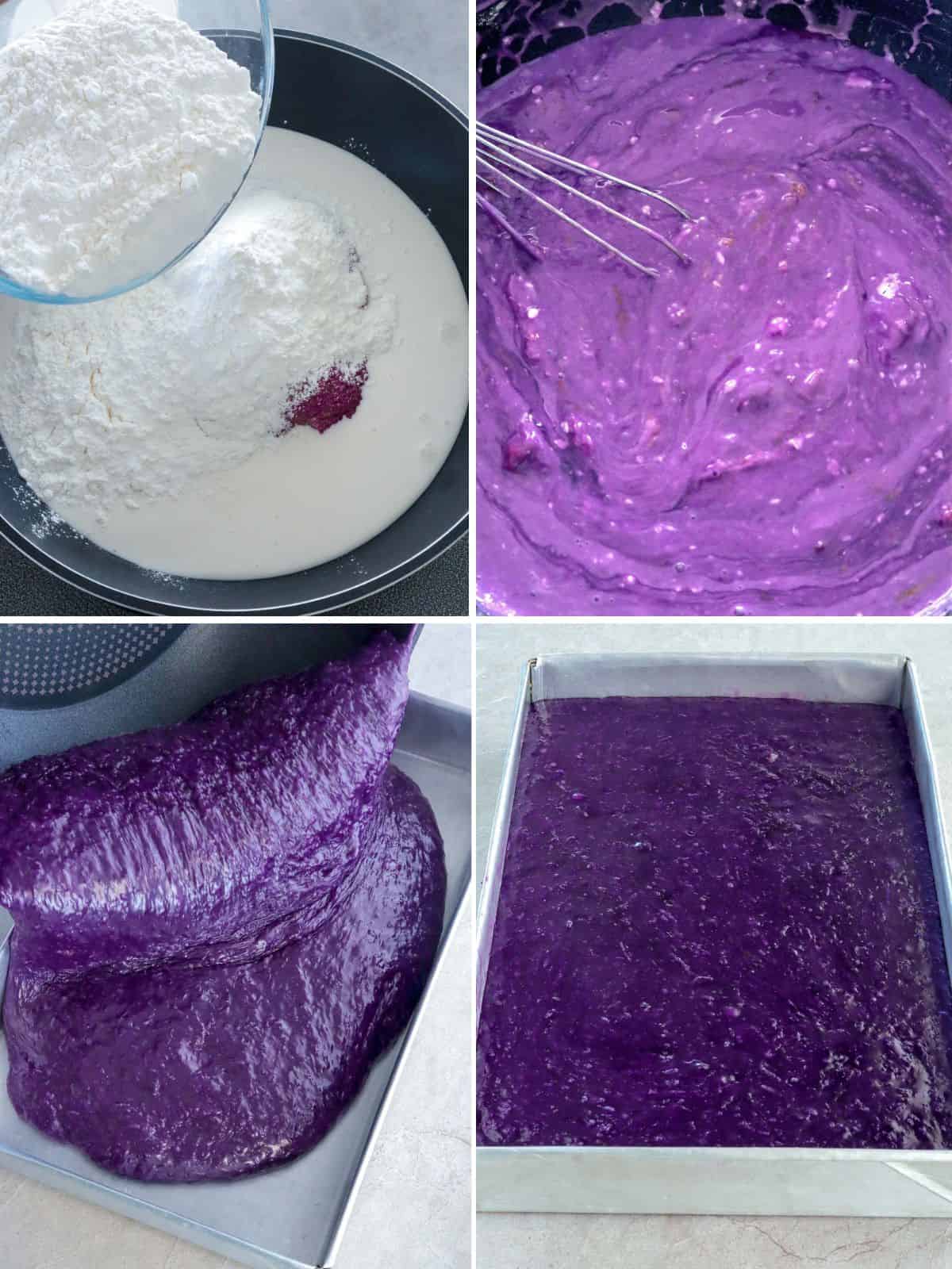 making kalamay na ube