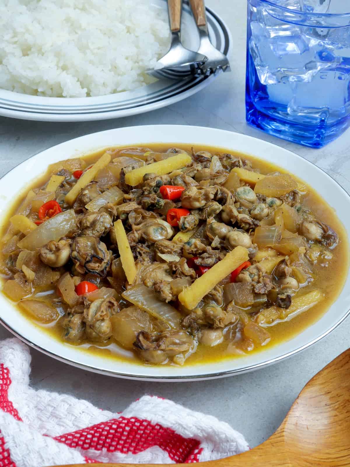 Adobong Talaba in a serving bowl