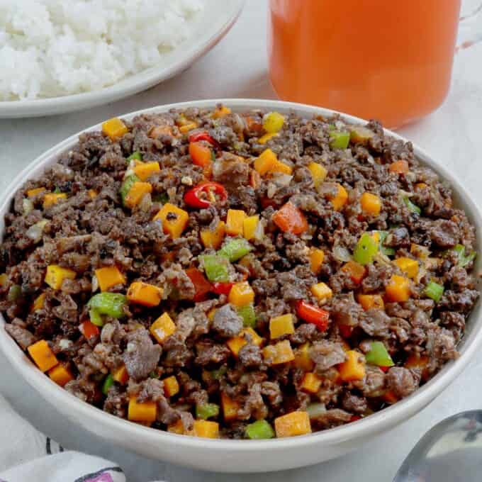 Kapampangan Bopis in a serving bowl