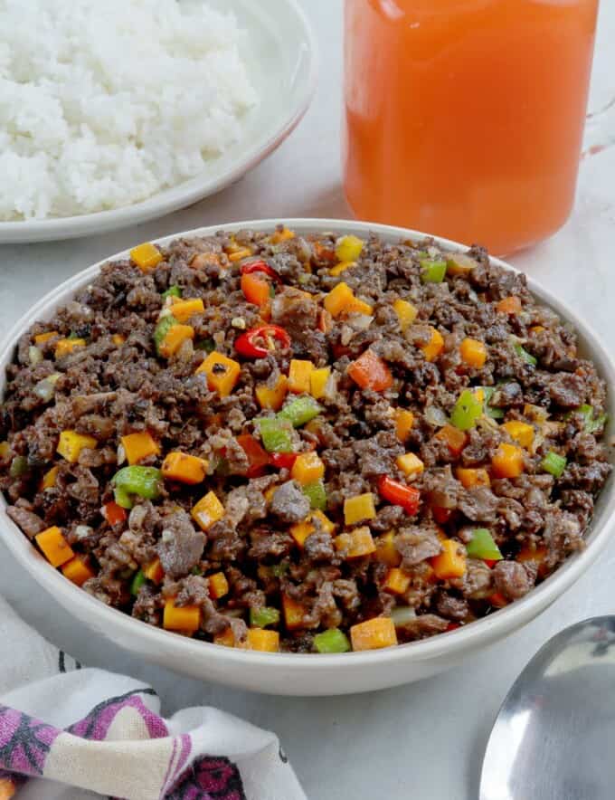 Kapampangan Bopis in a serving bowl