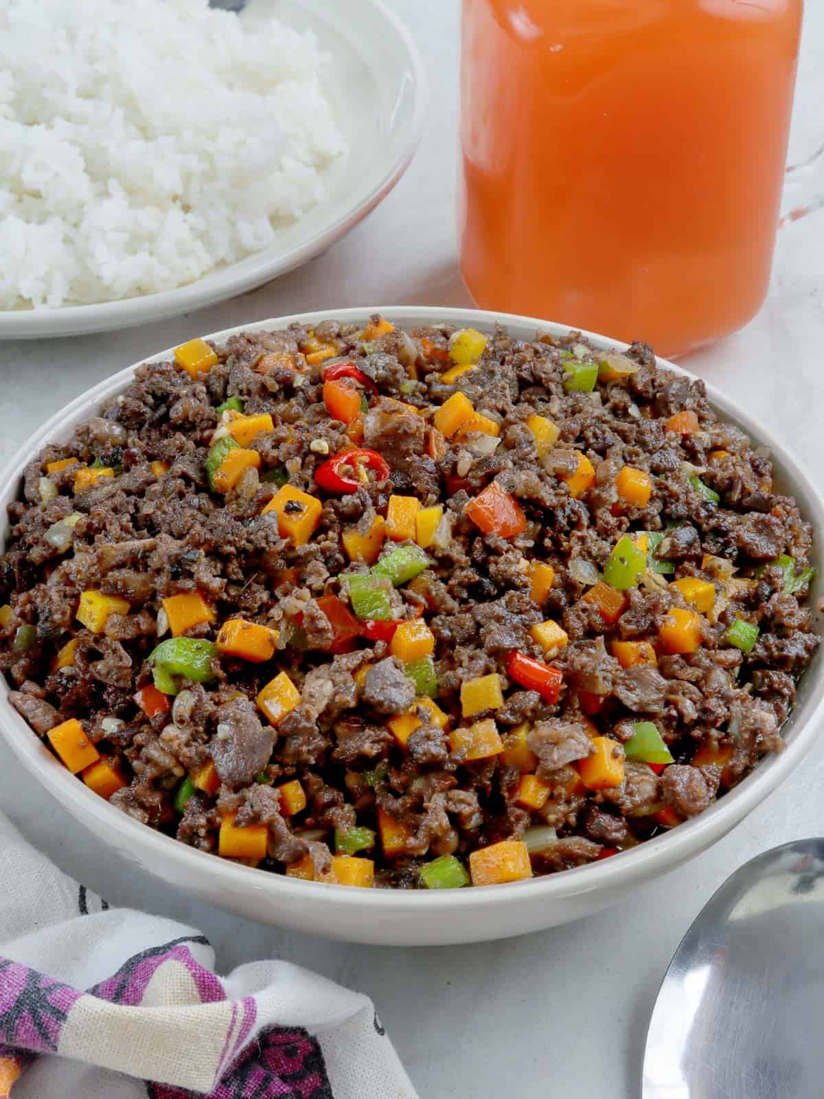 Kapampangan Bopis in a serving bowl