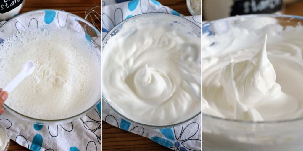 stages of whipping egg whites or meringue