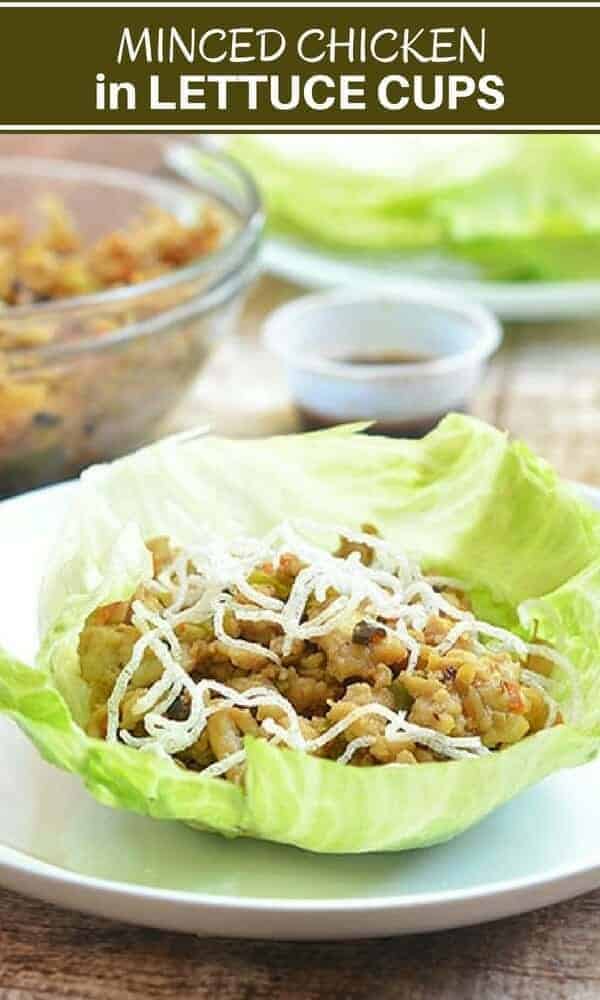 Chicken lettuce cups with crunchy vermicelli noodles