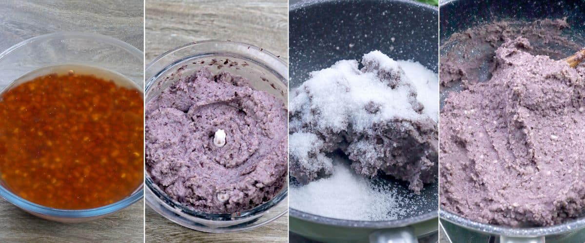 making red bean filling.