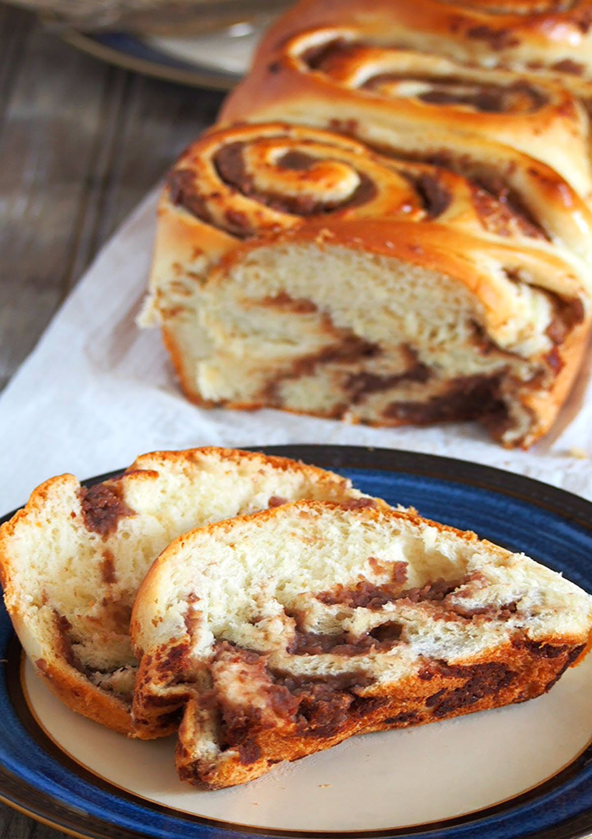 sliced monggo loaf bread on a cutting board