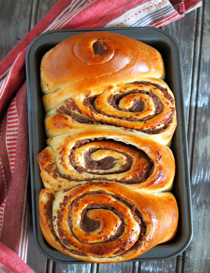 pan de monggo in a loaf pan