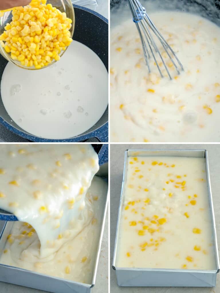 making maja blanca with coconut milk and corn