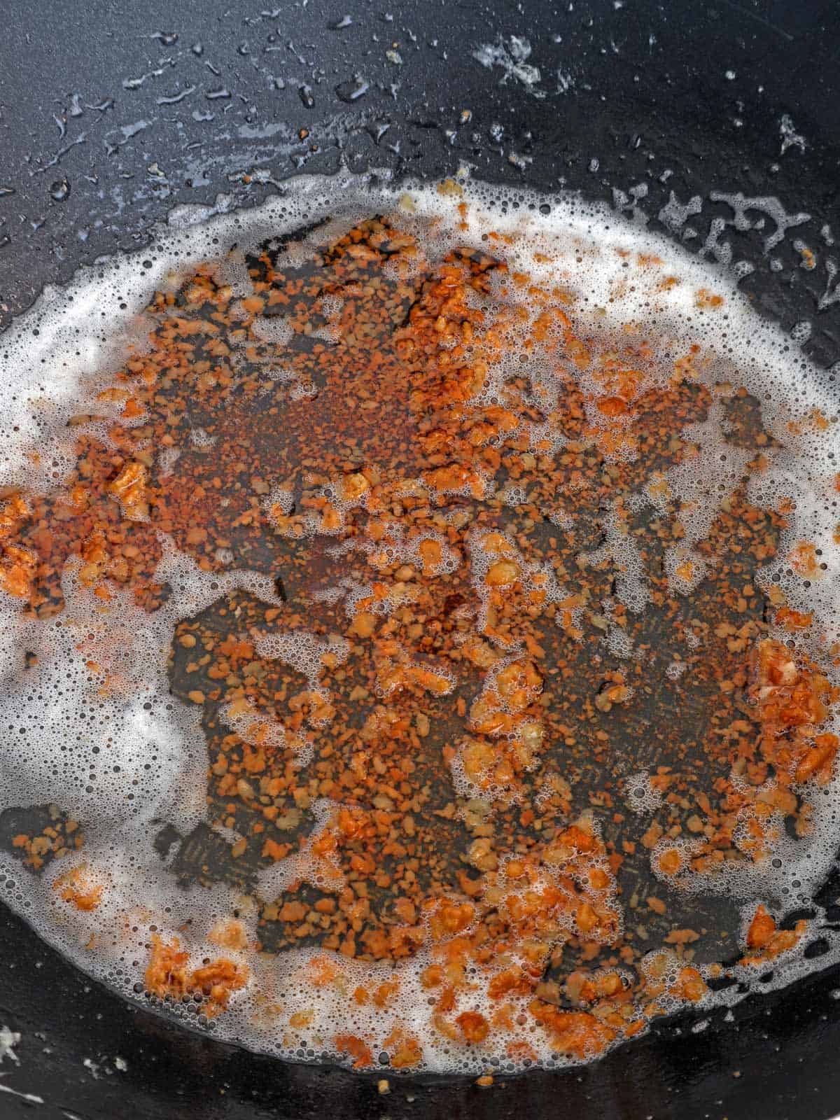 latik in oil in a pan