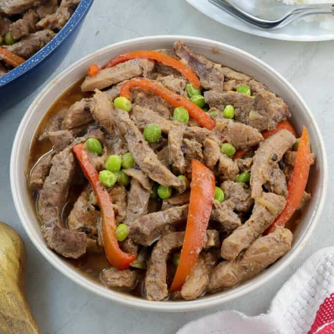 Igado in a white bowl