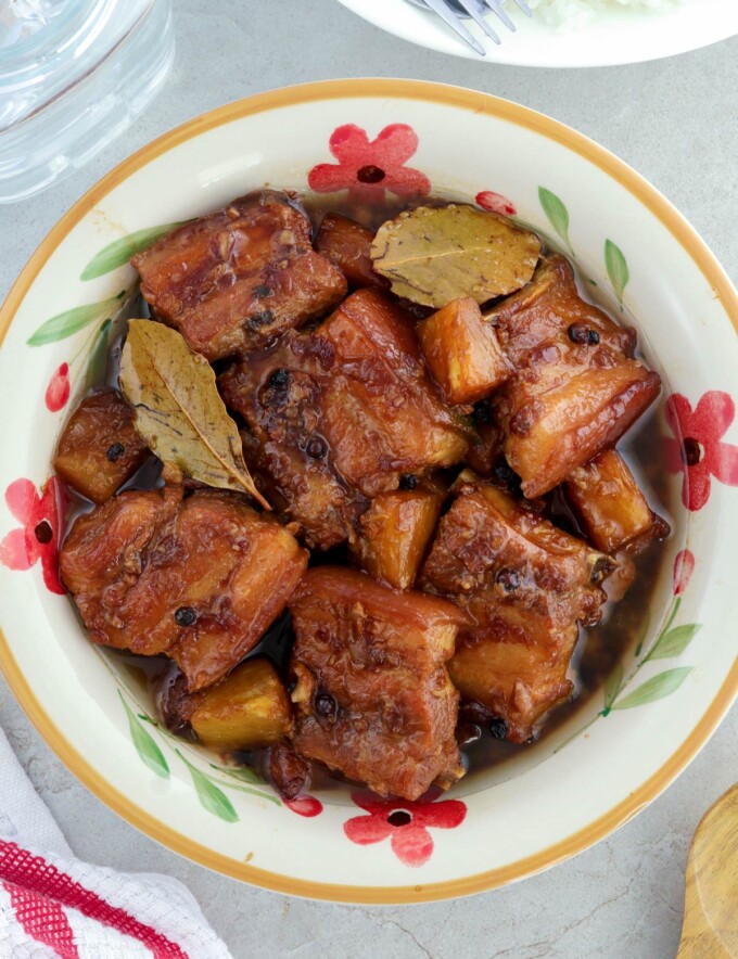 Pork Belly Hamonado in a serving bowl