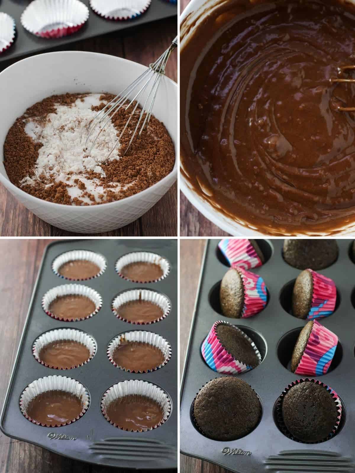 making chocolate cupcakes
