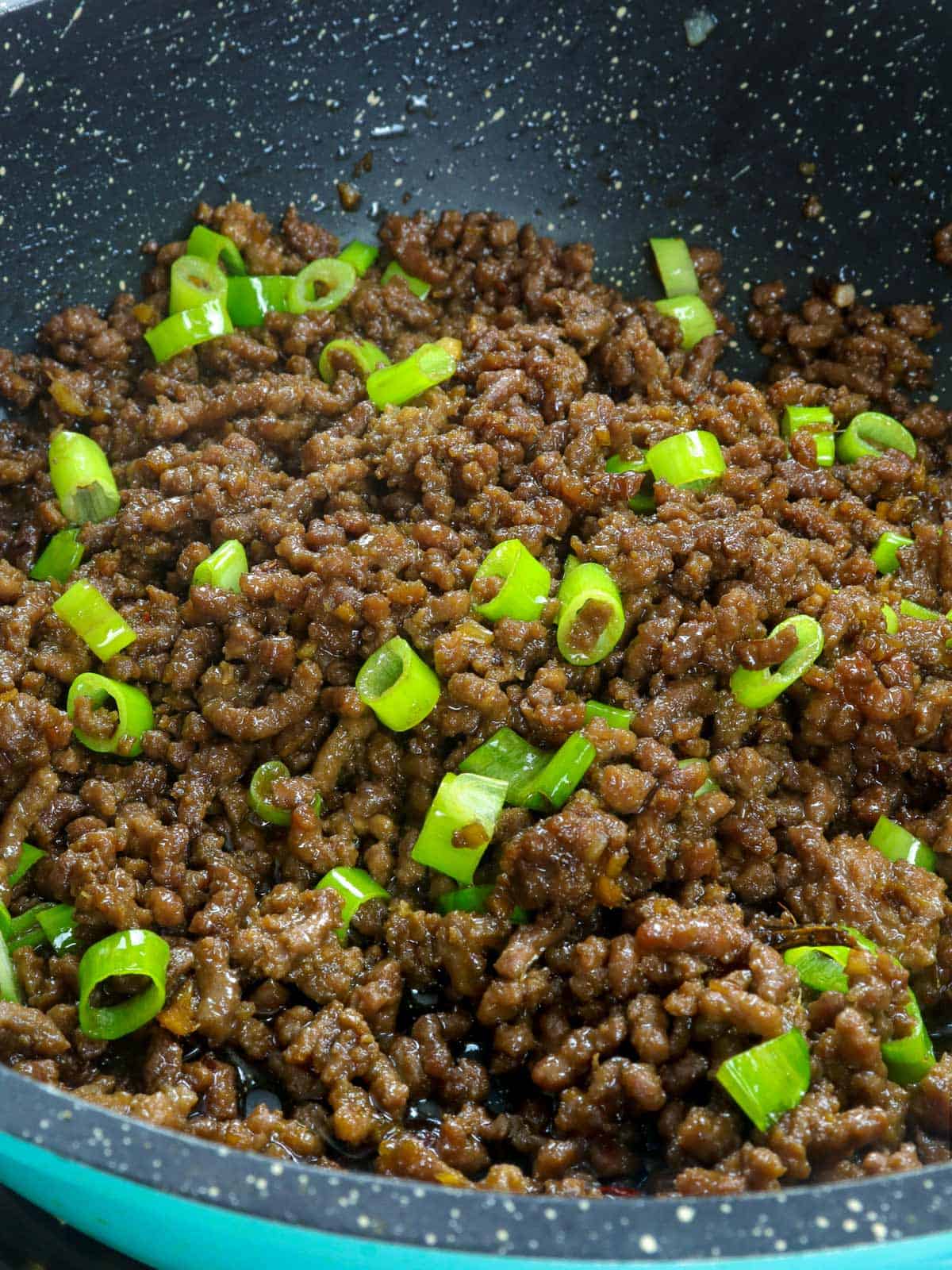 Korean ground beef in a pan