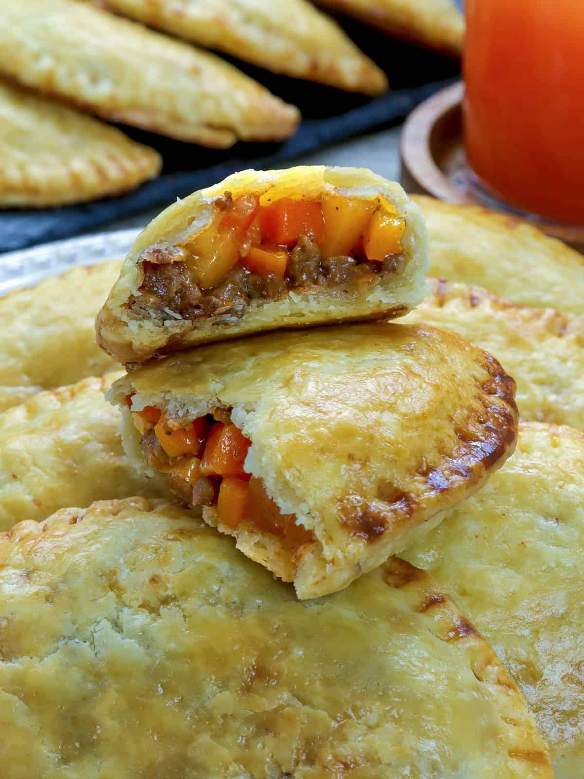 Beef Empanada split in half