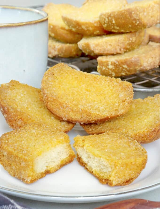 crispy, buttery biscocho on a plate