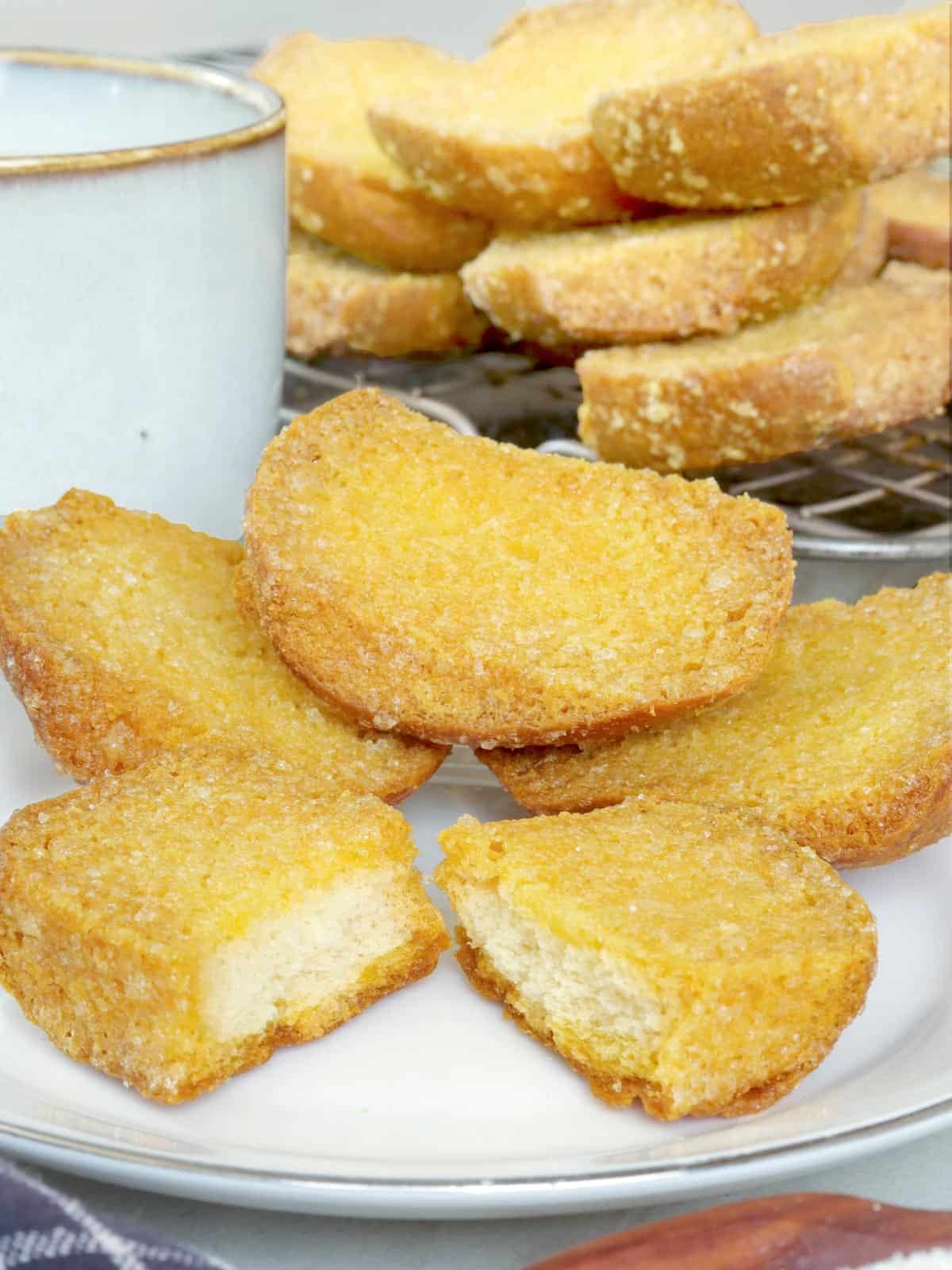 crispy, buttery biscocho on a plate