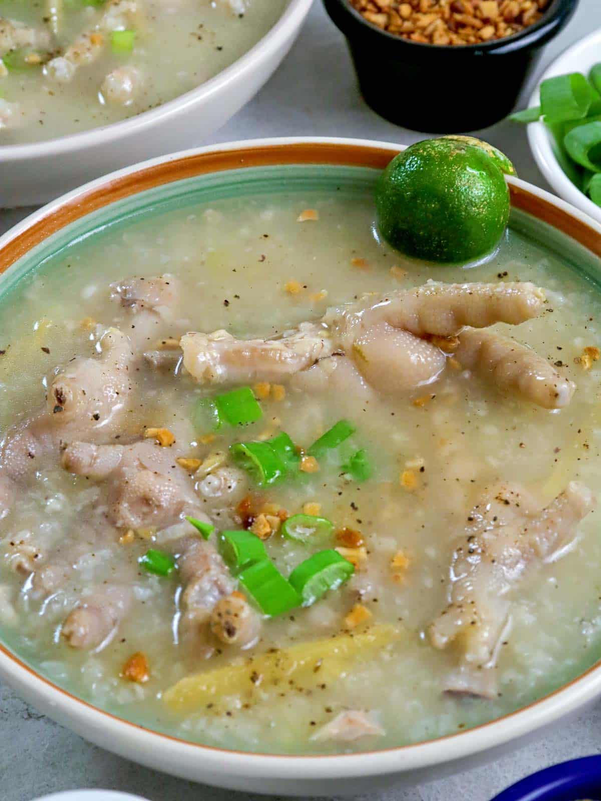 rice congee with chicken feet