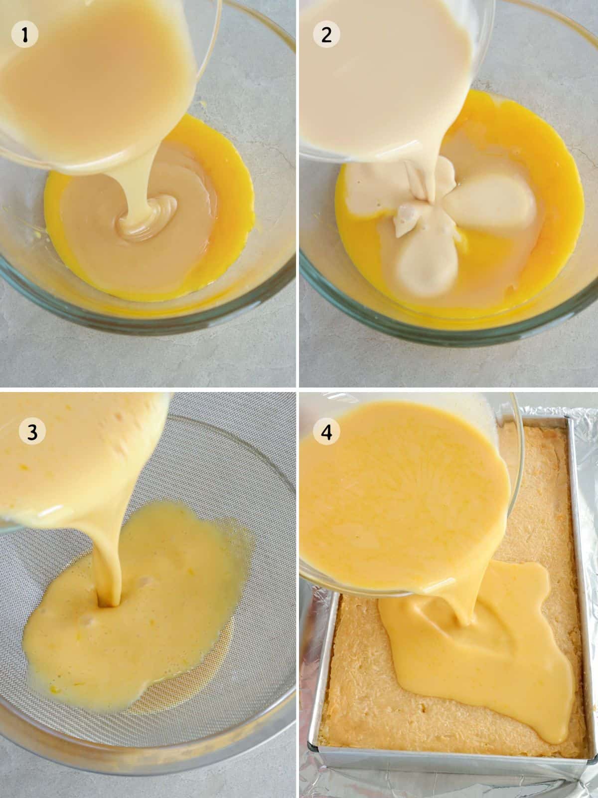 making leche flan topping for cassava cake.