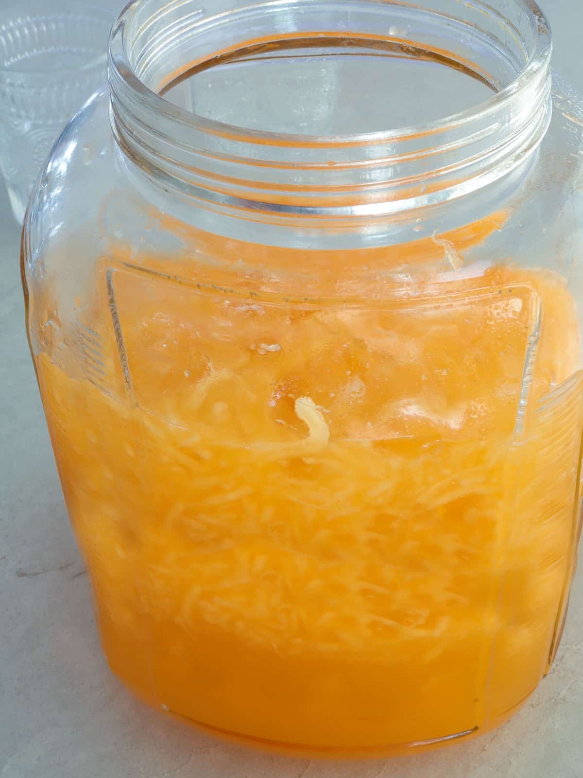 Melon Juice in a glass jar with ice