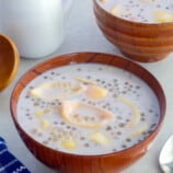 Guavas in Coconut Cream in wooden bowls