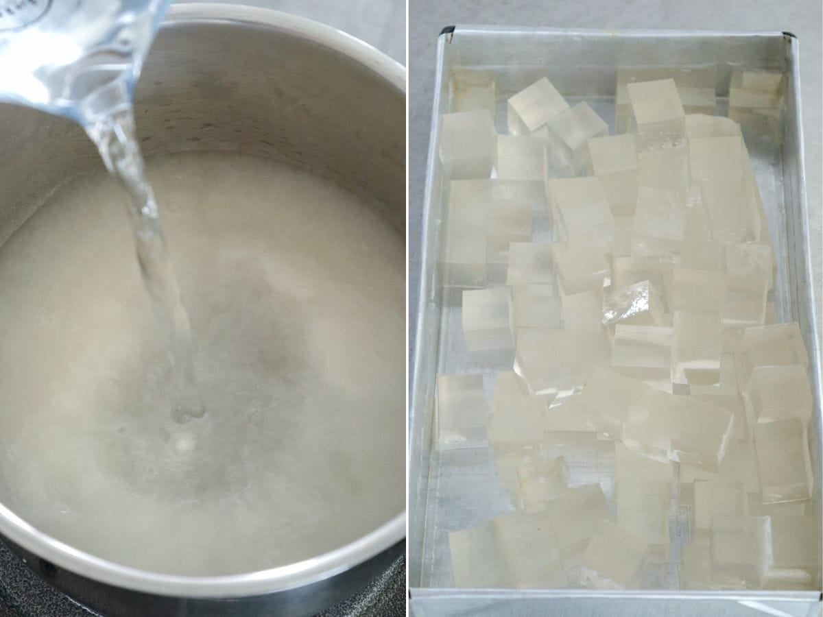 making clear gulaman.
