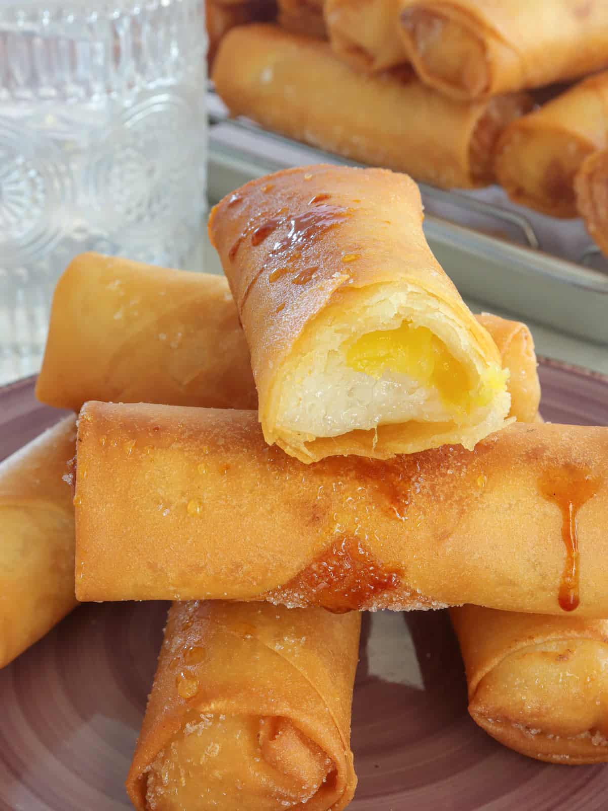 Turon Malagkit on a plate.