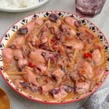 Adobong Pusit sa Gata in a serving bowl