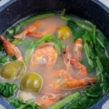 sinigang na hipon sa bayabas in a pot