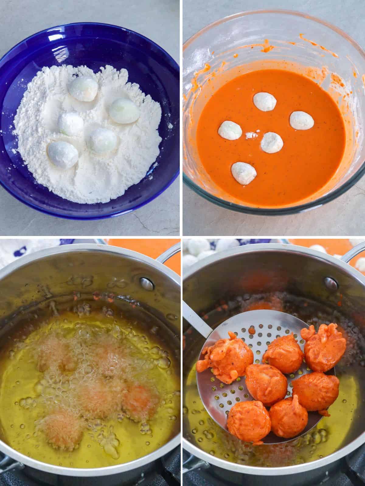 how to make fried orange-battered quail eggs