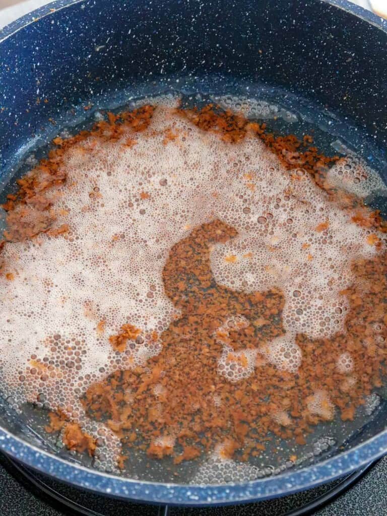 making latik in a pan
