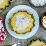 Bibingkang Galapong with grated coconut on a serving plate