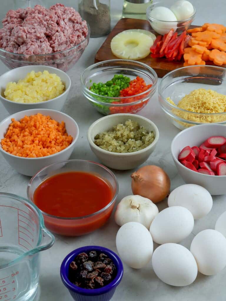 ingredients for Marikina meatloaf