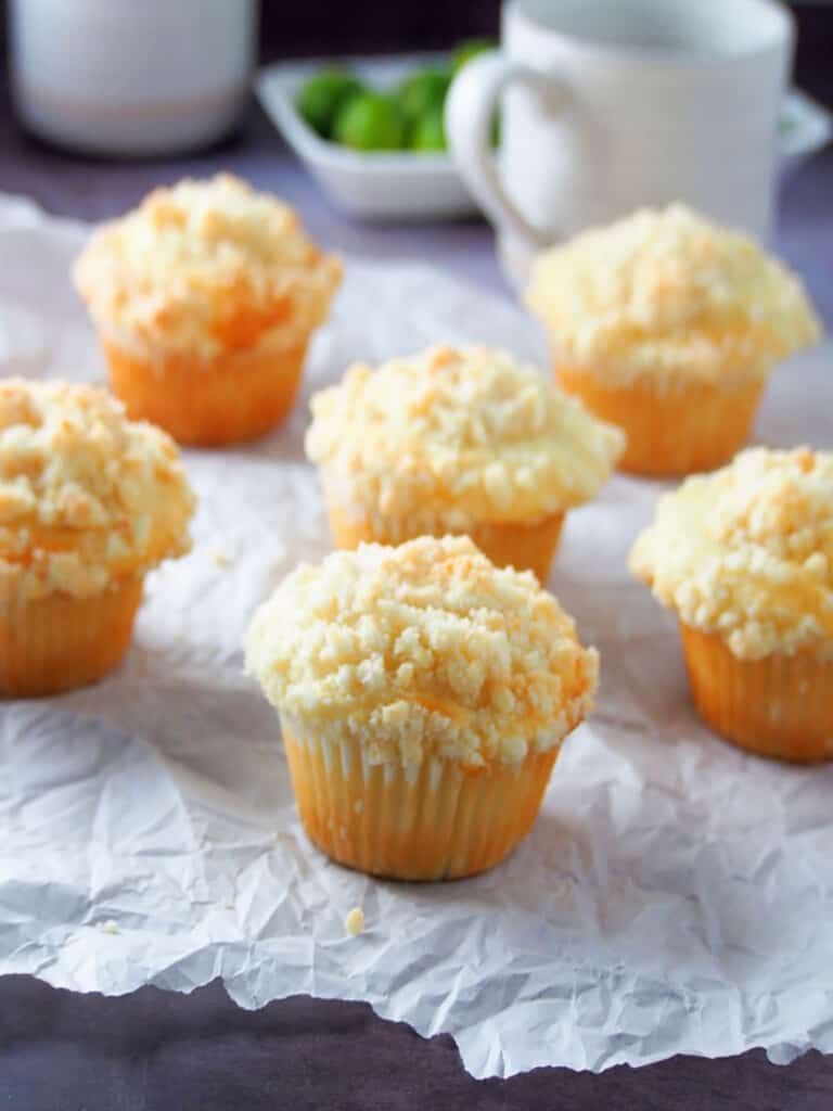 Calamansi Muffins on a white parchment paper